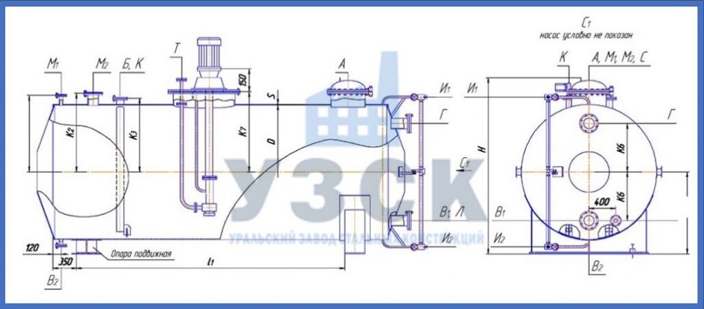 Чертеж емкости ГКК в Узбекистане